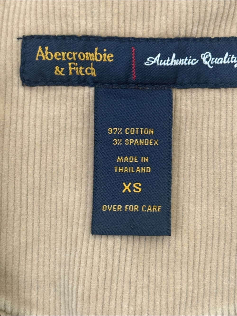 Abercrombie & Fitch Women's Tan Corduroy Zip-Front Jacket, Size XS - Picture 5 of 6